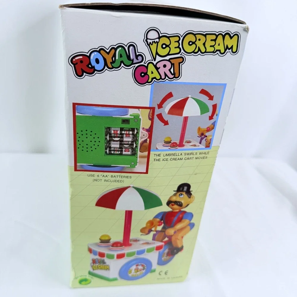 1993 Yeh‎ Su Toys Royal Ice Cream Cart Wind Up Toy YEH-9303 in Box Tested Works